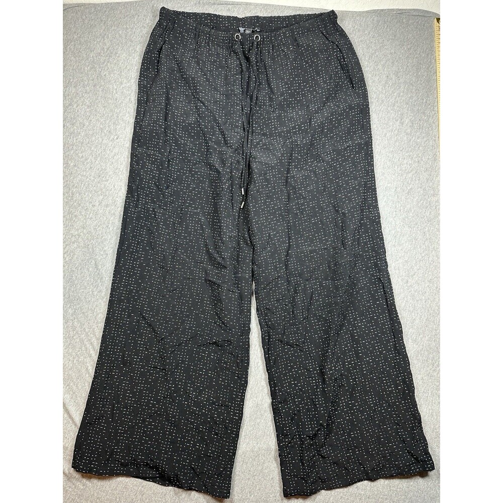 Eileen Fisher Black White Spotted Tencel Viscose Pull On Pants Size Small‎
